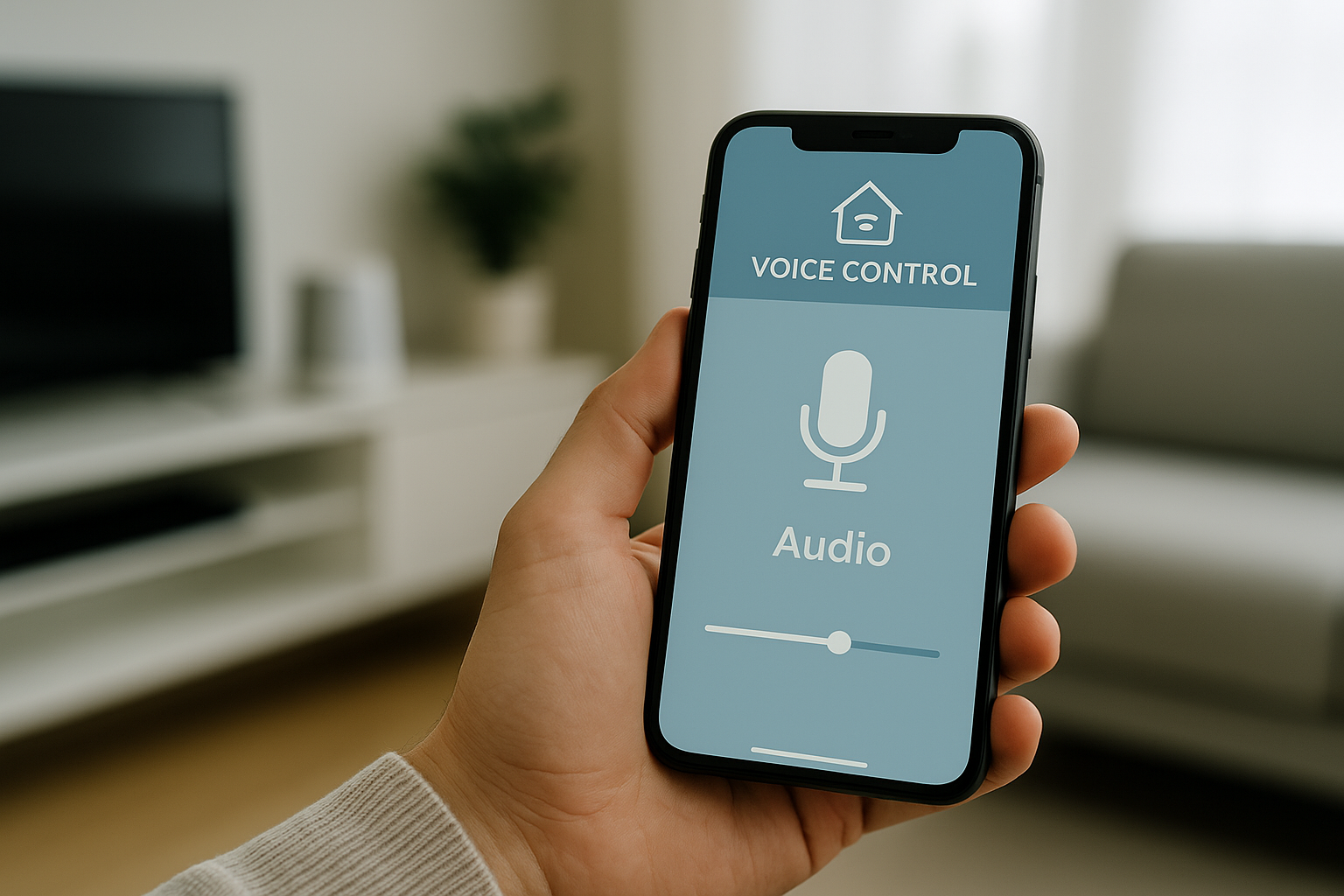Smartphone controlling music and ambient lighting